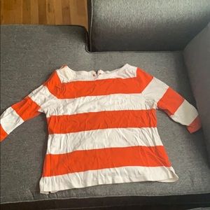 Orange and white strip quarter sleeve